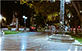 Vista nocturna de Plaza España en Mendoza